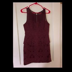 Mauve Peplum Bodycon Dress